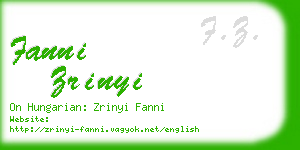 fanni zrinyi business card